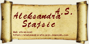 Aleksandra Stajšić vizit kartica